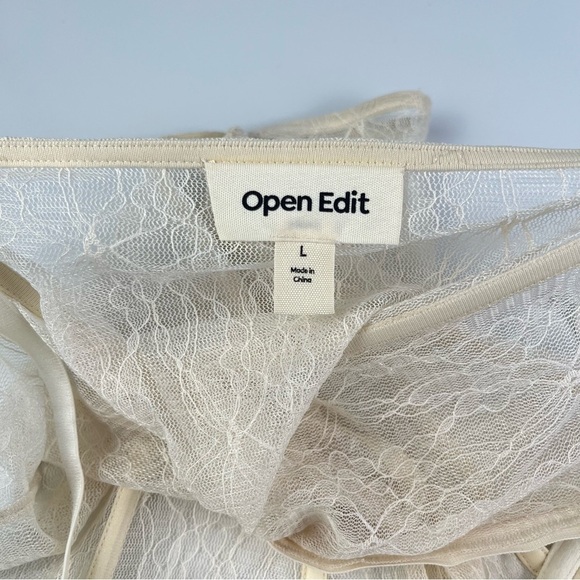 2/$30 Nordstrom Open Edit Cream Ivory Lace Corset Cami Top size Large NWT - Picture 6 of 7